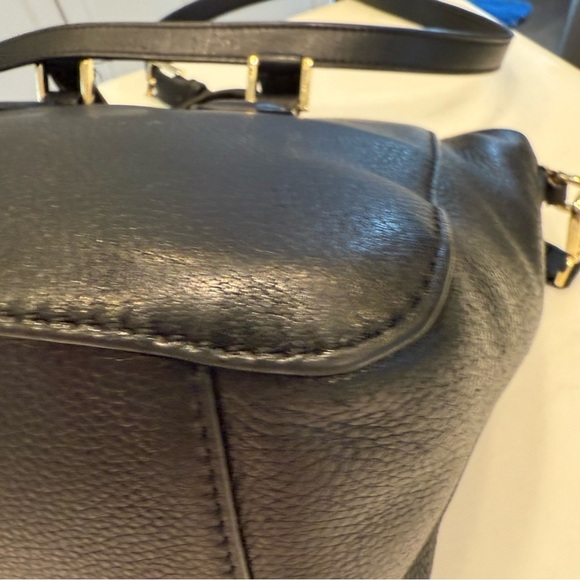 Tory Burch Robinson Black Pebbled Leather Tote  Double Zip Handbag/crossbody - Picture 14 of 16